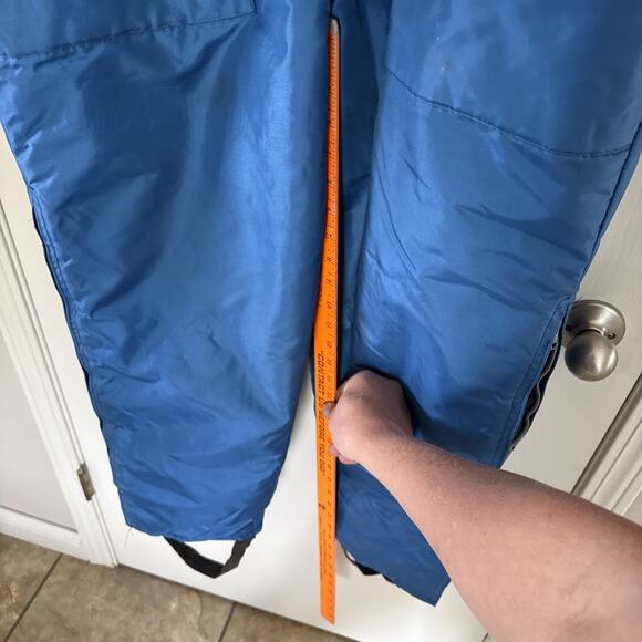 Charmoll Igloo Vtg Snowmobile suit Men Sz L 70s Boot Strap Blue Zip 25” Inseam - Picture 4 of 16